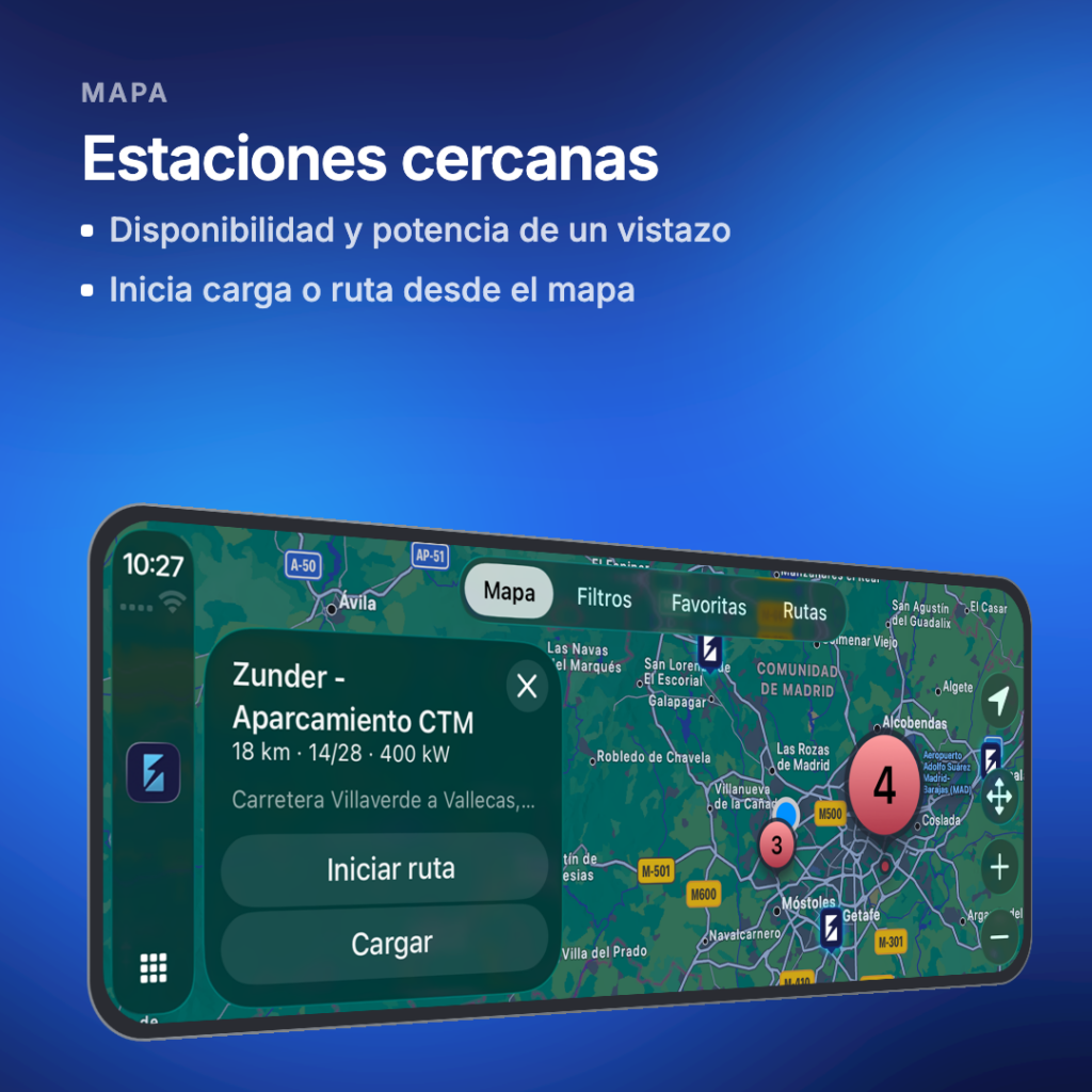 Encuentra fácilmente tus estaciones de carga más cercanas